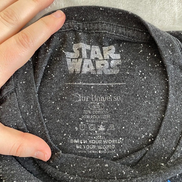 Star Wars Our Universe Tee Shirt Medium Black Cotton Blend Textured‎ - Picture 2 of 4